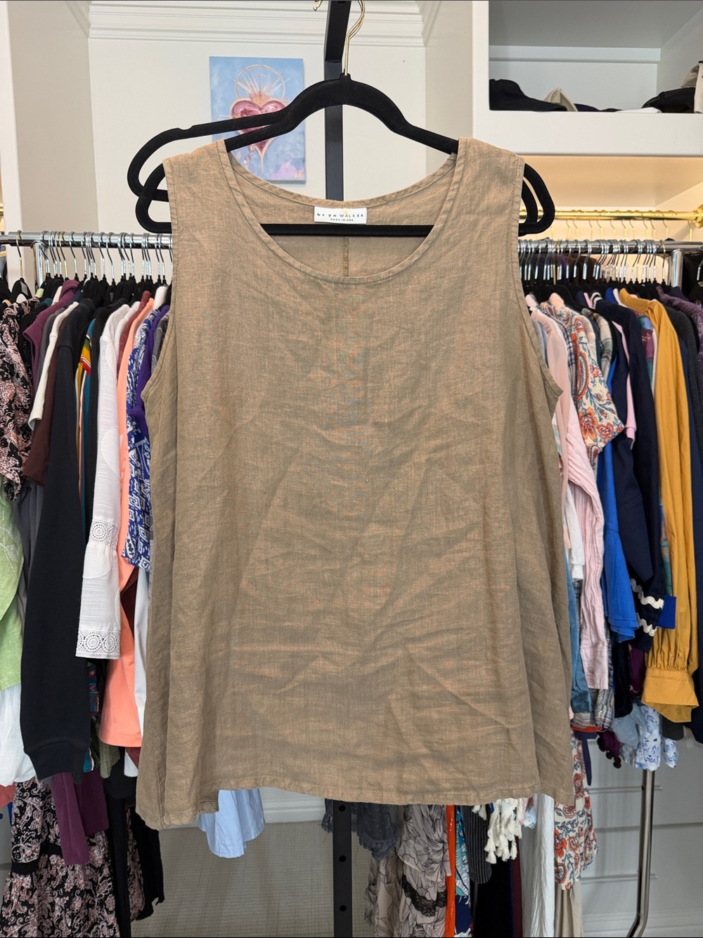 Bryn walker 100% linen tan brown sleeveless top size medium oversized